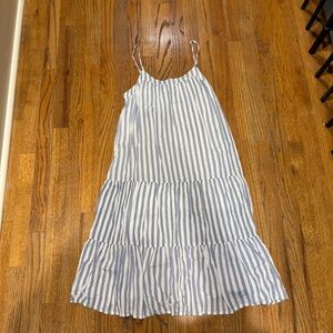 HYFVE Blue and White Striped Midi Dress